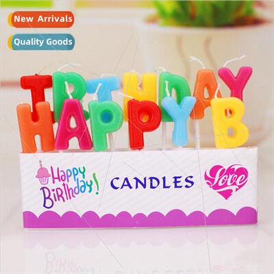 Children Birthday Candle PVC boxed solid color happy birthda