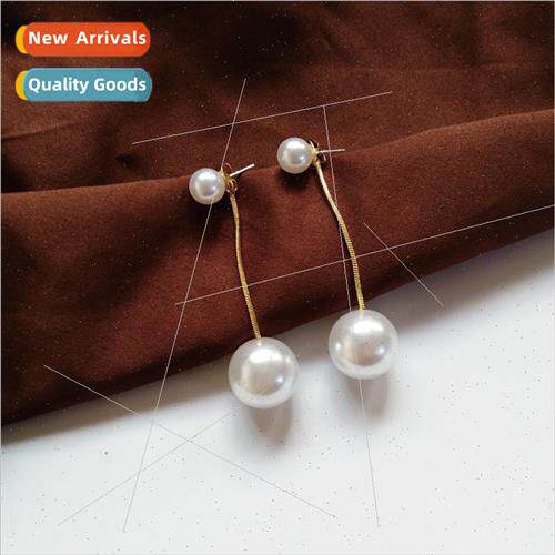 Pearl earrings female long Korea2022 925 silver needle earri