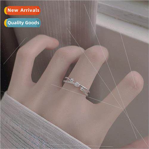 Tracks Star Ring Open Crossed Index Ring Cold Feeling Double