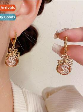 exquise fashion cat eye stone money bag earrings earrings ni