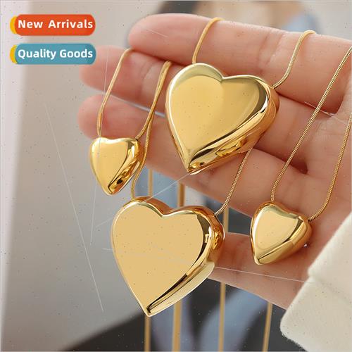 zegl wind heart peach heart necklace women niche tanium stee