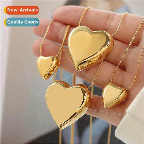 zegl wind heart peach heart necklace women niche tanium stee