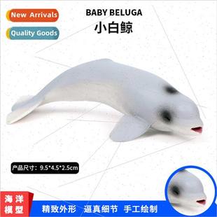 mini beluga whale Solid creature model sea orna marine