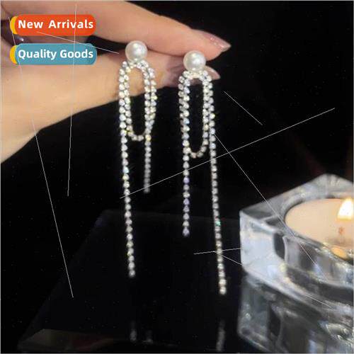 niche full diamond long tassel earrings female a two wear pe