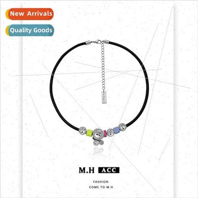 Dopamine button necklace female ins fashion collarbone chain