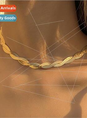 Europe K gold cross tanium steel necklace women set ins tide