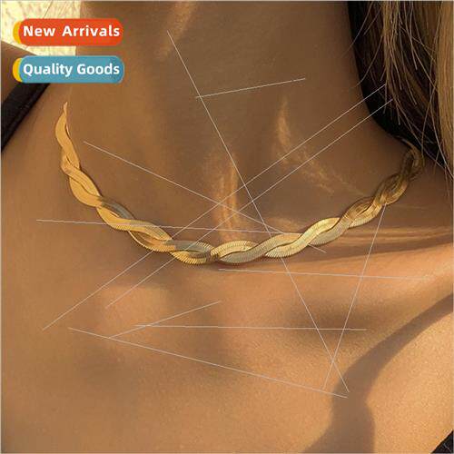 Europe K gold cross tanium steel necklace women set ins tide