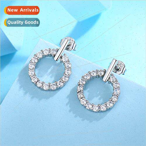 Korea diamond ring 925 silver pin earrings fashion short lad