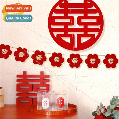 Wedding bridal room decoration flower big happiness pull flo