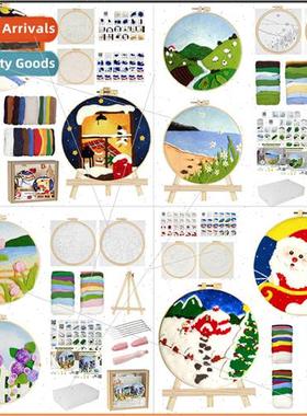 Santa Claus snowman flowers landscape embroidery shed 2 pack