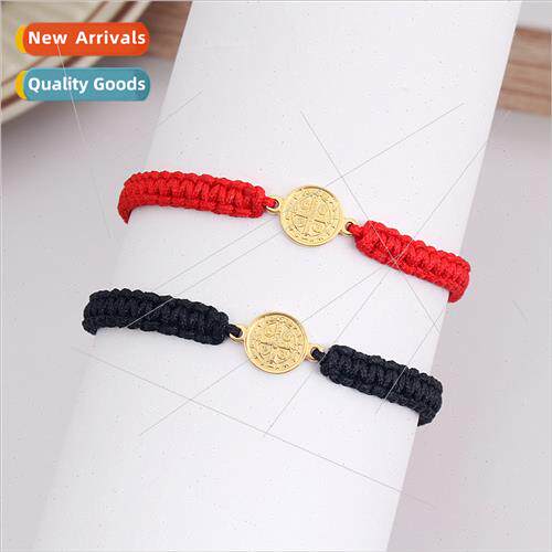 Europe new gold stainless steel Holy Father cross hand-woven
