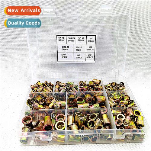 335PCS boxed color zinc plated flat head cylindrical rivet n
