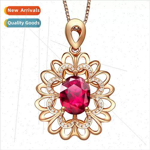 Rose Gold Diamond Color Gemstone Necklace 1.3 Carat Natural