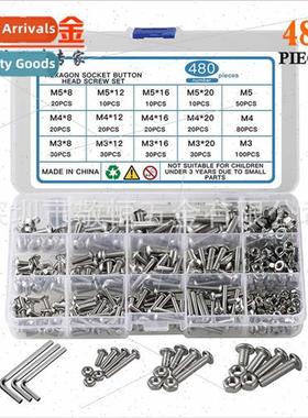 480pcsM3M4M5 boxed 304 pan head round head hexagon socket se