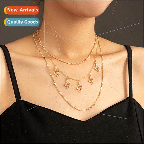 Fashion short animal snake necklace collarbone chain ins hun