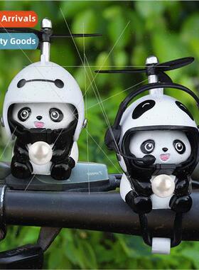 Panda bicycle ornament helmet electric motorcycle small yell