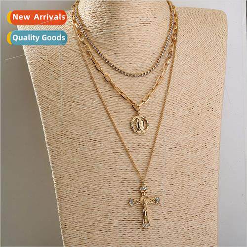 Europe new cross pendant necklace wh diamonds exquise simple