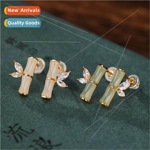 Ya bamboo s925 silver needle bamboo earrings female niche se