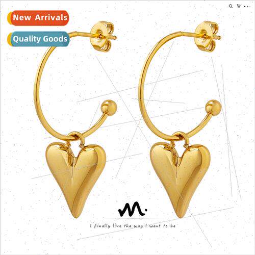Europe ins nd fashion love heart peach heart pendant earring