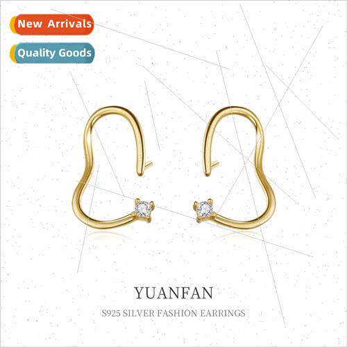 S925 silver irregular set zirconia earrings female Europe co