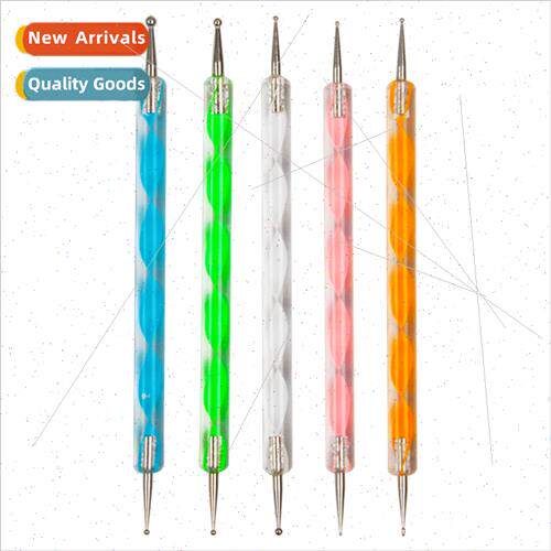 Nail art double-ended spiral rod drilling pen crystal rod fl