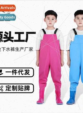 Children onepcs rain pants wading pants half body to catch s
