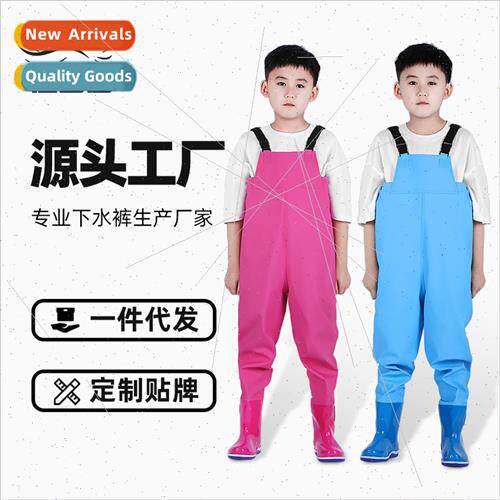 Children onepcs rain pants wading pants half body to catch s