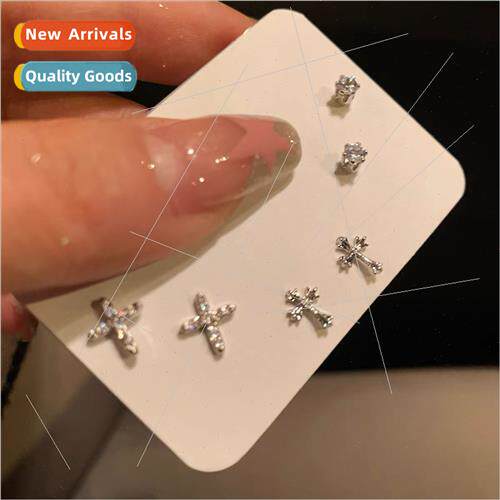 Value 6pcs set Super flash cross earrings new 2023 fashion e