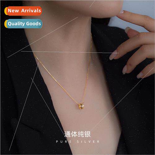 S925 silver Koreasmall waist necklace female simple zirconia