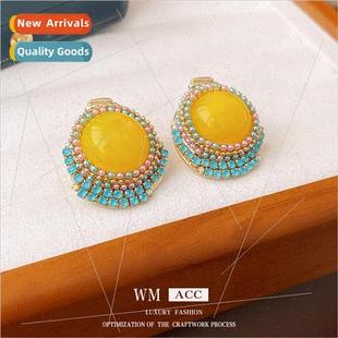 lver pin earrings wh diamonds pearls French niche earrings e