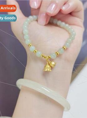 Copper plated sgold bell orchid bracelet women 3d hard gold