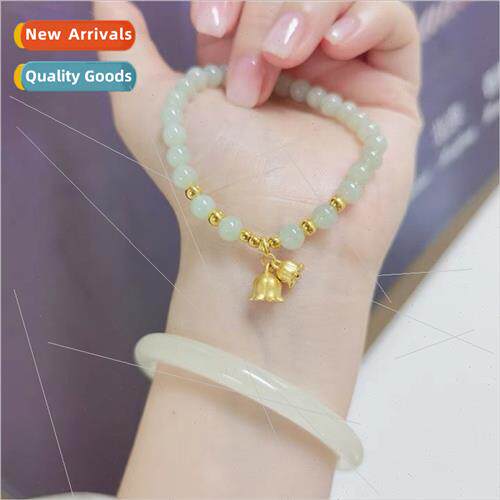 Copper plated sgold bell orchid bracelet women 3d hard gold