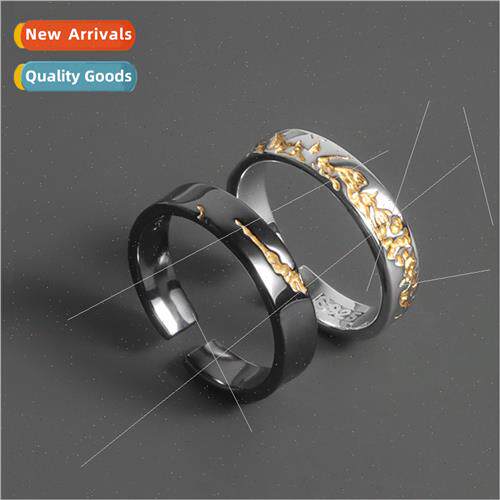 Gilt Model Boys Ring Black Gold che Men Index Finger Ring Op
