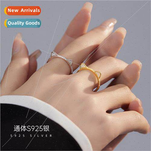 S925 lver mple Cute Cat Ring Women che Hundred Kten Ring New