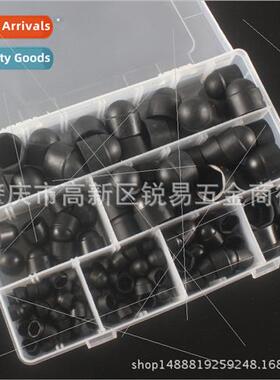 145pcs Combination Nut Bolt Caps M4-M12 Components Black Hex