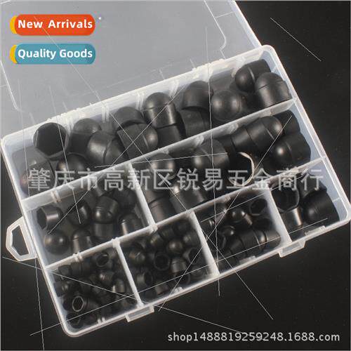 145pcs Combination Nut Bolt Caps M4-M12 Components Black Hex