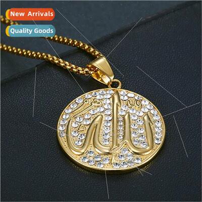 Europe new jewelry alloy diamond disc Je symbols pendant nec