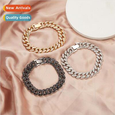 Europe Vintage Hip Hop Cuban Chain wh Diamonds Chunky Chain