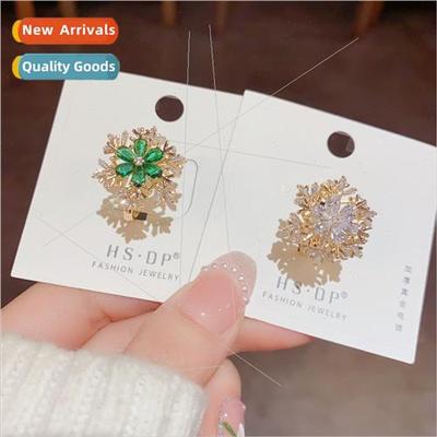 Micro-zirconia snowflake rotatable ring 2023 new tide fashio