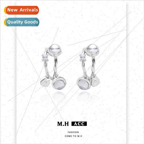 Koreatransparent egg surface C ring earrings female Europe i