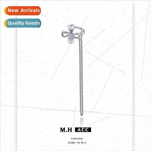 Skeleton bow pearl ear bone clip female sweet cool spicy gir