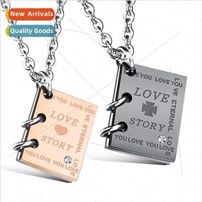 Jewelry Creative Love Story Book Hundred Titanium Couple Nec