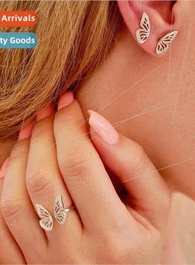 925 silver Butterfly Wings Earrings Female che Europe Drilli