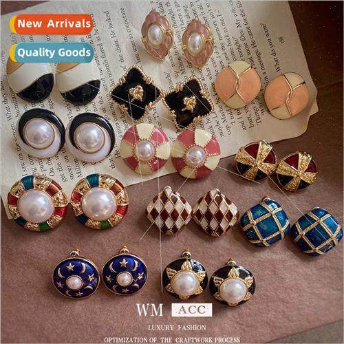 Vintage Earrings Fashion Retro Oil Drip Circle Earrings Earr