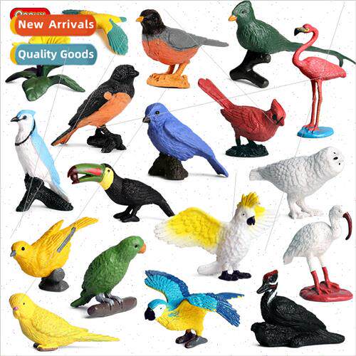 Bird animal model solid flying bird mini flamingo parrot tou