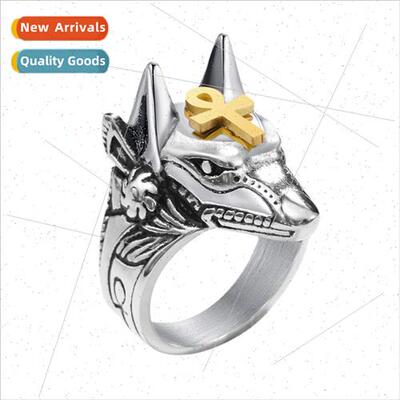 Anubis Death Wolf Head Defense Ring Men Fashion Bully Index