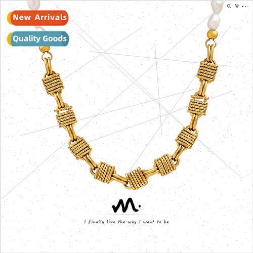 Geometric Jewelry che Fashion Natural Chain Spliced Brass Ne