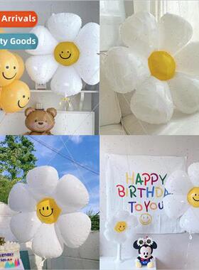 Korea Whe Smiley Daisy Aluminum Balloon Sunflower Chrysanthe