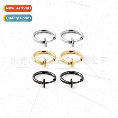 Tanium steel no ear hole spring ear clip stainless steel nos