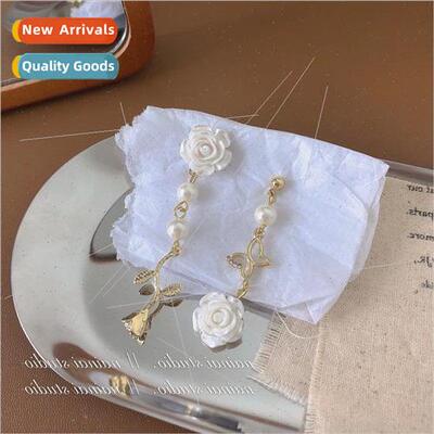 Mori rose flower asymmetrical earrings sweet butterfly earri